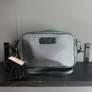Victoria's Secret Silver Metallic Crossbody with Tassel